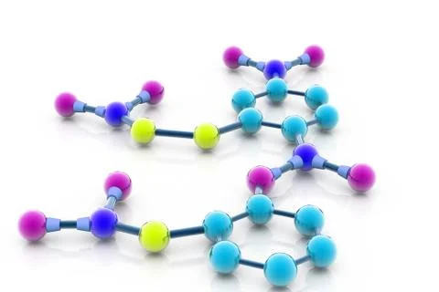 3d Model of a molecule from color spheres and rod Stock Illustration