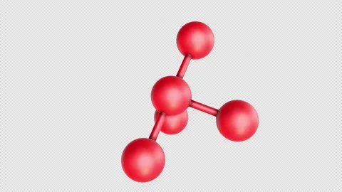 3d model of molecule rotating on alpha channel backgrounds in seamless loops Stock Footage 143562201