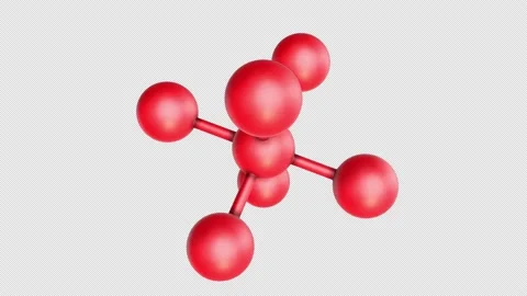 3d model of molecule rotating on alpha channel backgrounds in seamless loops Stock Footage 143562223
