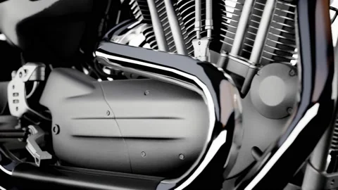 3d model of a motorcycle in a dark studio Stock Footage 146136341