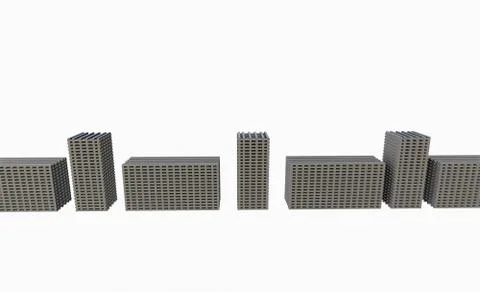 3D model of a multi-storey building Ilustración de archivo