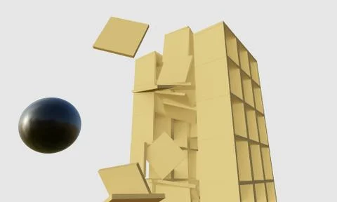 3D model of a multi-storey building Stock Photos