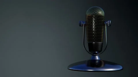 3D model of an old microphone Stock Footage 145511963