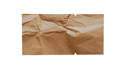3D model of paper brown ticket blank on white background, ticket Stock Illustration