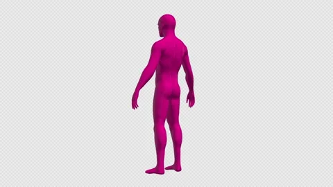 3D model pink man rotation Loop alpha channel Stock Footage 237988243