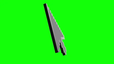 3d model of pixelated arrow pointer icon on green screen. Isometric logo.  Stock Footage 151300479