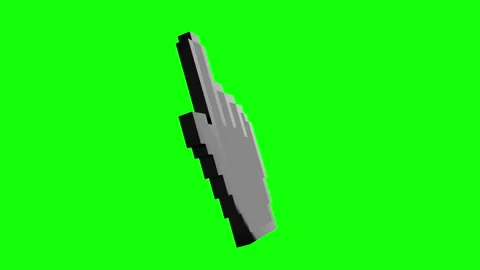 3d model of pixelated hand finger icon on green screen. Isometric logo. Animatio 動画素材 151300535