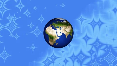 A 3D model of the planet earth rotates against the background of blue starry spa Stock Footage 247000889