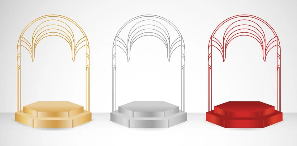 3d model podium display stage rounded arch Stock Illustration