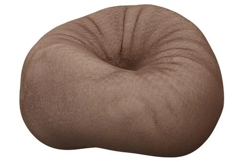 A 3D model of a pouf is shown with clear background. The pouf has a unique sh Stock Photos