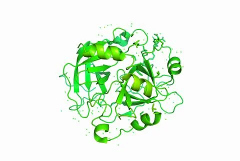 3D model of a protein molecule. Stock Illustration