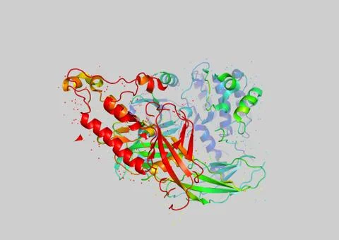 3D model of a protein molecule. Stock Illustration