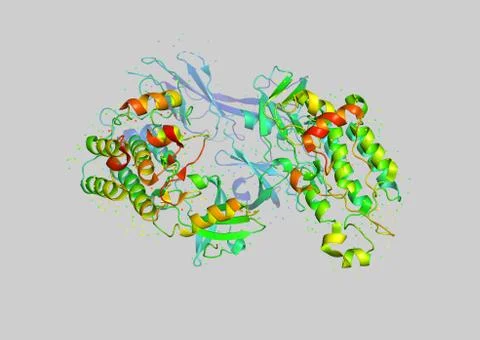 3D model of a protein molecule. Stock Illustration