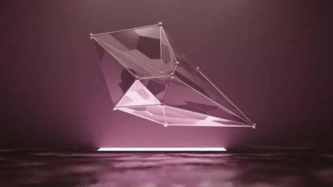 3d Model of purple Floating Triangles Stock Footage 253576168