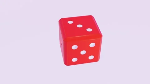 3D model of a red hexagonal game cube rotating on a white background. 3D render  Stock Footage 300187958