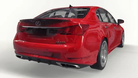 3d model red lexus gs on white background. 3d rendering. Stock-Illustration