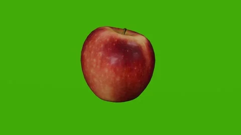 A 3D model of a red ripe apple rotates on a green screen Stock Footage 279079914