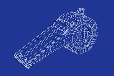 3D model of referee whistle Stockillustratie