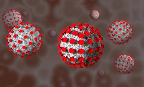 3D model render. Corona virus virus medical design concept Stock Illustration