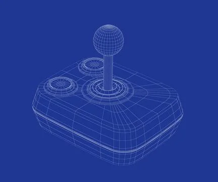 3D model of retro computer joystick 3D wire-frame model of retro computer ... Stockfoto's
