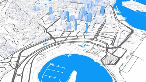 3d model Rio de Janeiro map background loop. Spinning around Brazil city ai.. Stock Footage 242105772