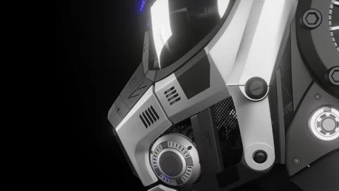 3D model of a robot in the dark Stock Footage 139798047