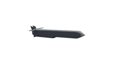 3D model of a rocket on a white background, weapons Stock Illustration