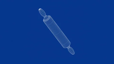 3D model of rolling pin Video stock 146725217
