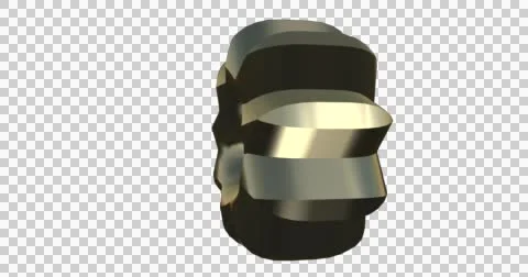 3d model rotating gold  metal object motion graphic alpha channel Vidéo 54200759