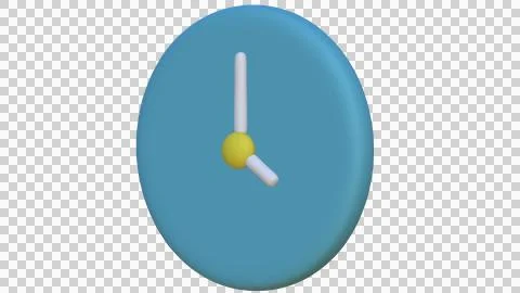 3D Model of Round Clock Stock Illustration