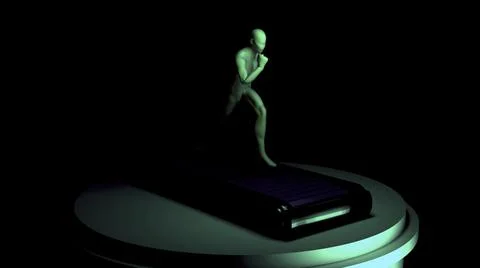 3D model of running man. Design. Person is running on treadmill on isolated 스톡 일러스트