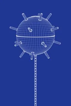 3D model of sea mine Stock Illustration