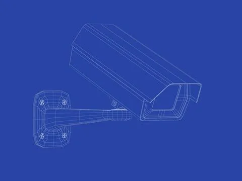 3d model of security camera 3d wire-frame model of security camera Copyrig... Stock Photos