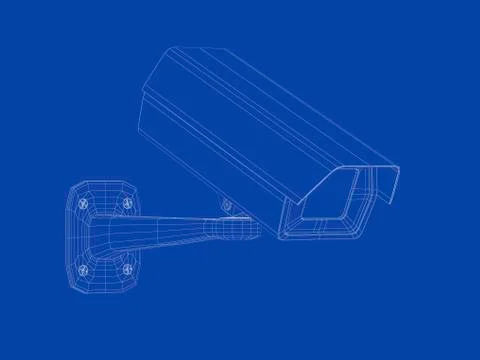 3d model of security camera Stock Illustration