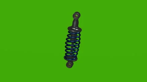 A 3D model of the shock absorber rotates on a green screen. 4k frame animation Stock Footage 279077920