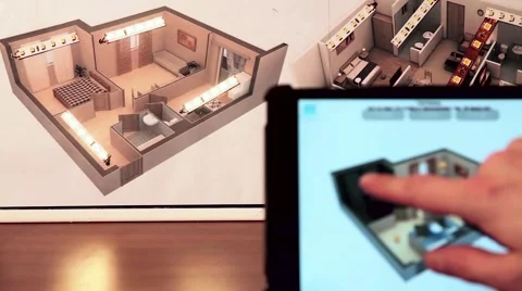 3D model of a smart home, testing Stock Footage 61098257