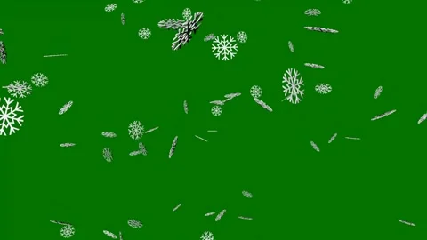 3d model of snow on green screen,white snowflake flying animation.. Stock Footage 257746034