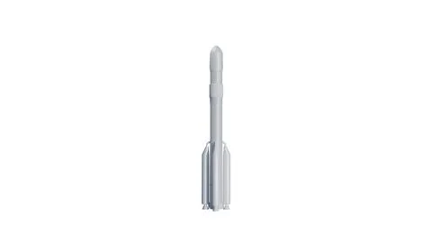 3D model of a space rocket on a white background for rocket launch themes in  Foto stock