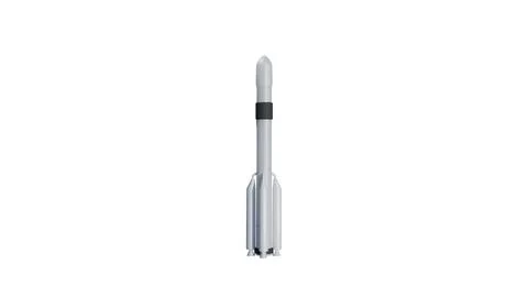 3D model of a space rocket on a white background for rocket launch themes in  스톡 사진