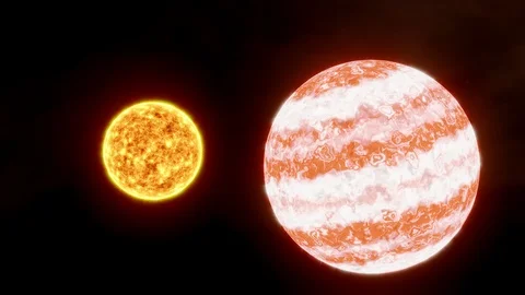 3D model of space sun and planet Stock Footage 123401311