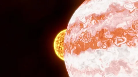 3D model of space sun and planet Stock Footage 123421762