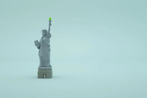 3d model of the Statue of Liberty on a white isolated background. 3d isometric Stock Illustration