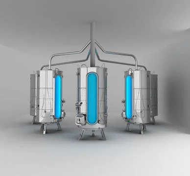 3D model stylized barrels. Illustration. Stock Illustration