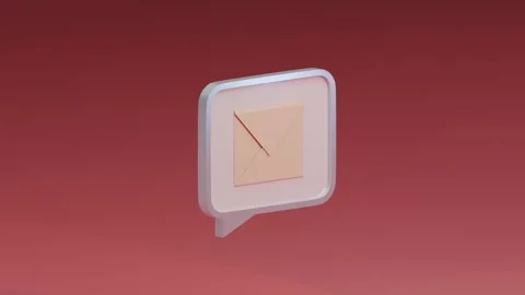 3d model text love message envelope icon with heart. envelope mail concept Stock Footage 261920967