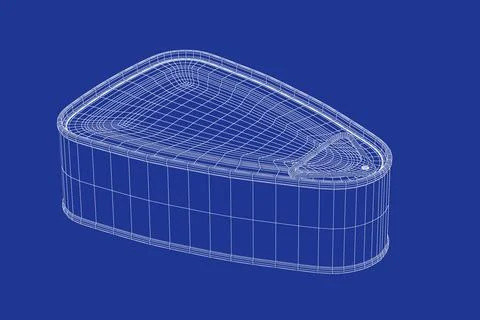 3D model of tin can for ham, fish, or other food Stock Illustration