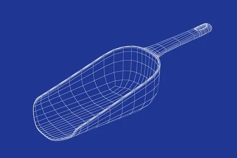 3D model of transfer scoop 스톡 일러스트
