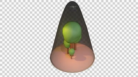 3D Model of tree inside the glass Stock Illustration