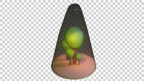 3D Model of tree inside the glass Stock Illustration