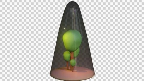 3D Model of tree inside the glass Stock Illustration