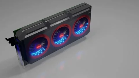 3D model of a video card with rotating c... | Stock Video | Pond5